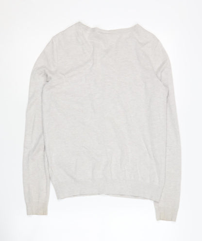 Warehouse Women's Grey Cardigan M Crew Neck Button