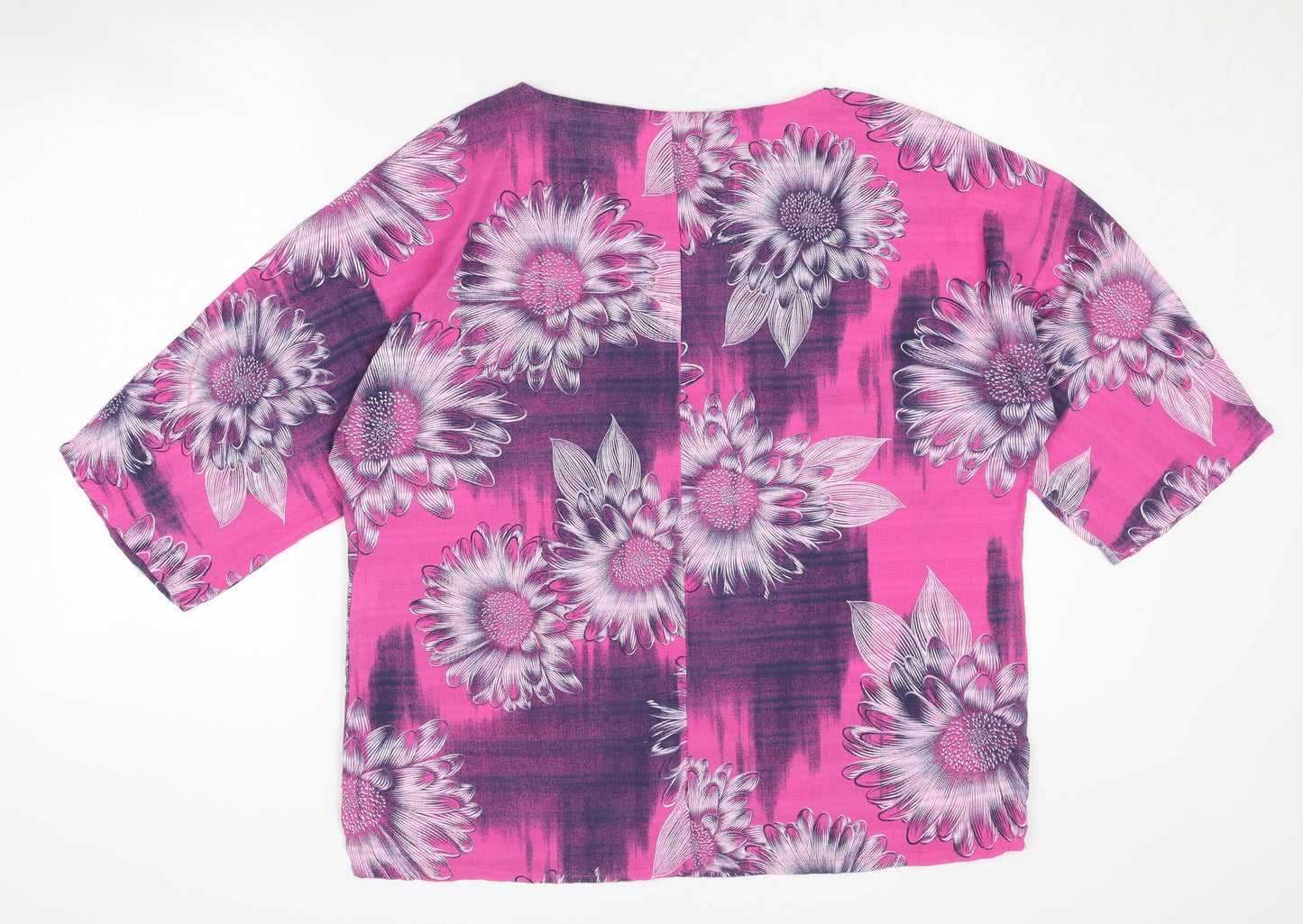 Luca Vanucci Women's Pink Floral Cotton Pullover S