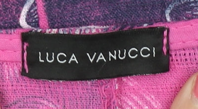 Luca Vanucci Women's Pink Floral Cotton Pullover S