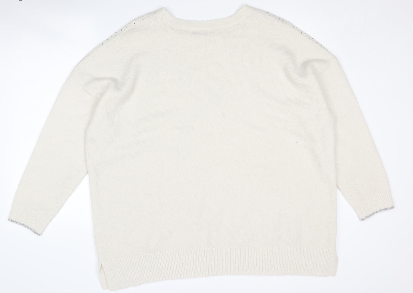 Womens UK Size XL Monsoon White Pullover Jumper