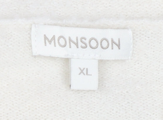 Womens UK Size XL Monsoon White Pullover Jumper