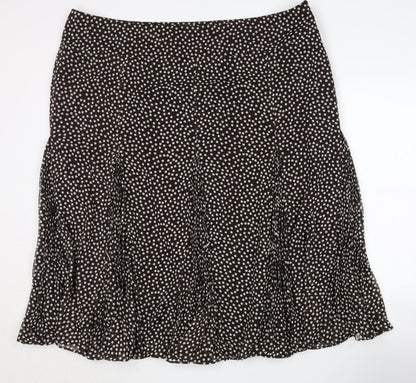 J. Taylor Women's Black Polka Dot A-Line Skirt 22