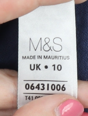 Womens UK Size 10 Marks and Spencer Blue Basic T-Shirt