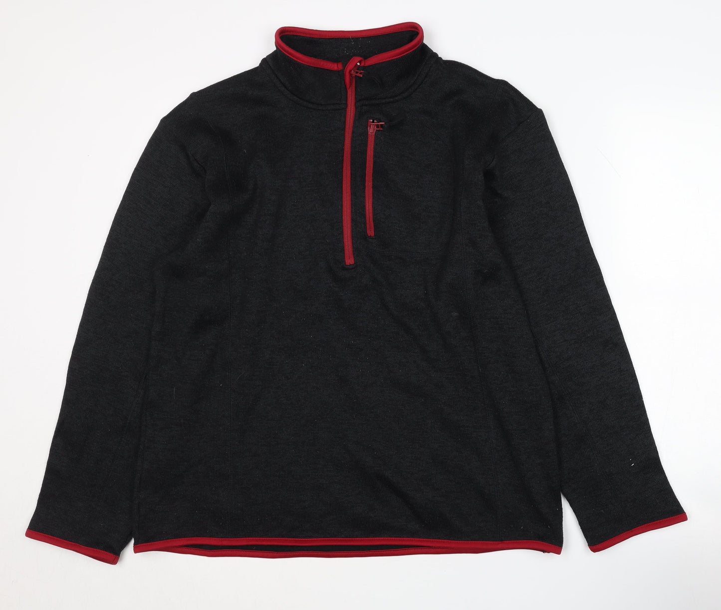 Mens UK Size L Crane Black Henley Sweatshirt