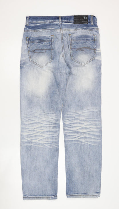 Mens UK Size 32 Peacocks  Straight Blue Jeans