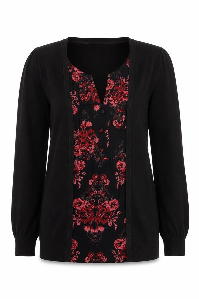 Next Women's Black Cardigan, Floral, Size 8 Petite