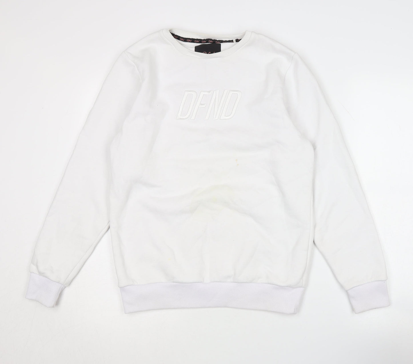 DFND Women's White Sweatshirt Size 12 with Logo