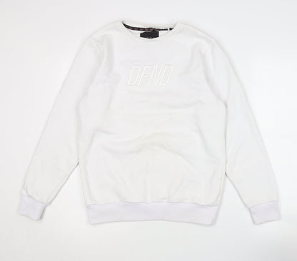 DFND Women's White Sweatshirt Size 12 with Logo