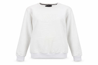 DFND Women's White Sweatshirt Size 12 with Logo