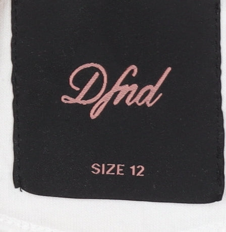 DFND Women's White Sweatshirt Size 12 with Logo