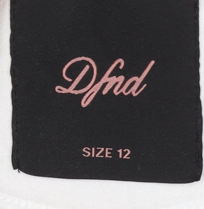 DFND Women's White Sweatshirt Size 12 with Logo