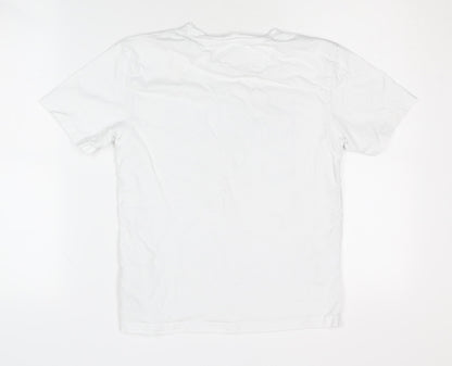 McKenzie Boys White Graphic T-Shirt, Size 12-13, Casual Cotton