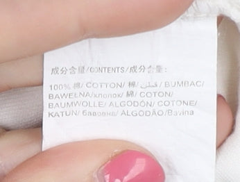 Bsn Men's Ivory Long Sleeve Polo Shirt Size S