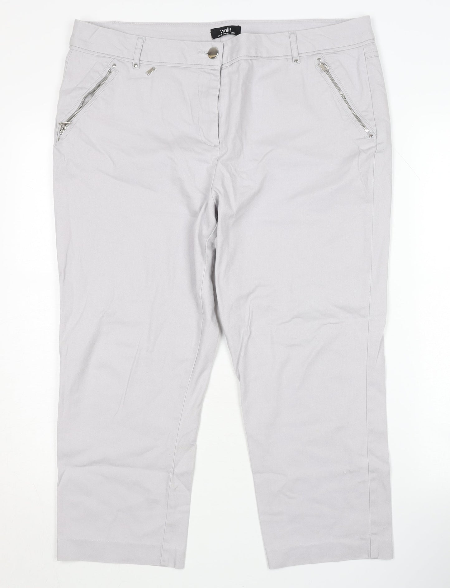 Womens UK Size 16 Wallis Regular Fit Casual Workwear Grey Trousers