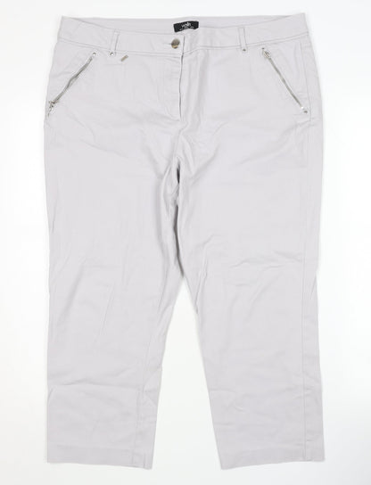 Womens UK Size 16 Wallis Regular Fit Casual Workwear Grey Trousers