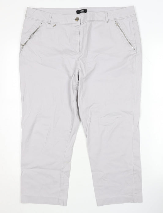 Womens UK Size 16 Wallis Regular Fit Casual Workwear Grey Trousers
