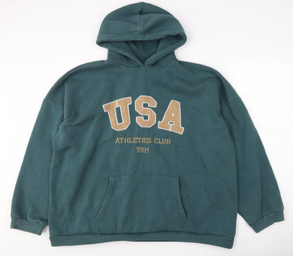 Boohoo Women's Green Hoodie, UK 20, Casual, Comfortable