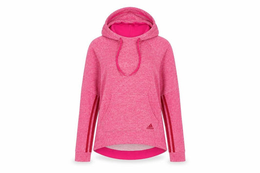 Front view of Adidas Women's Pink Pullover Hoodie, size S, Activewear