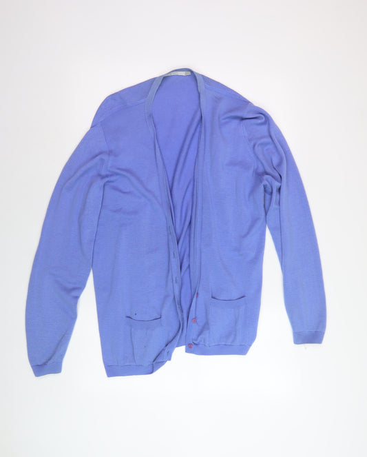 EWM Men's XL Blue Wool Cardigan with Buttons