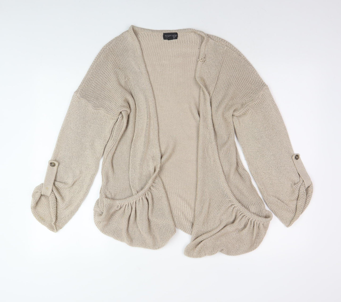 Womens UK Size 8 Topshop Beige Cardigan Jumper