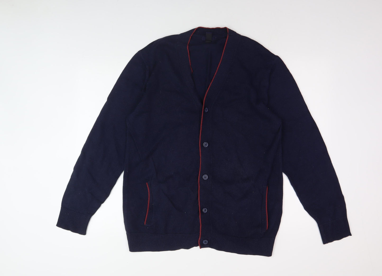 Gap Men's XL Blue V-Neck Cardigan - Casual, Comfort Fit