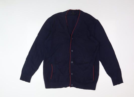 Gap Men's XL Blue V-Neck Cardigan - Casual, Comfort Fit