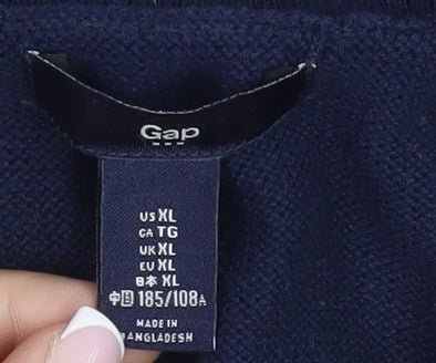 Gap Men's XL Blue V-Neck Cardigan - Casual, Comfort Fit