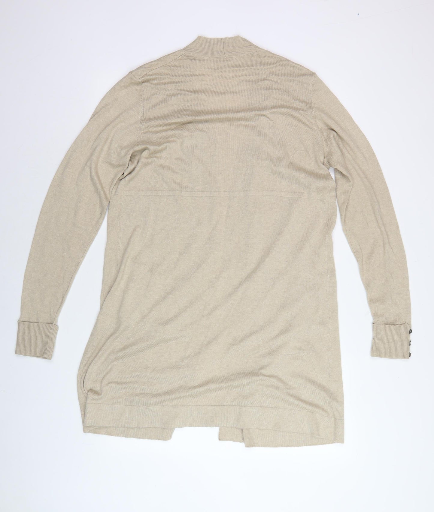 Wallis Beige Unisex Cardigan - M, V-Neck, Button, Autumn