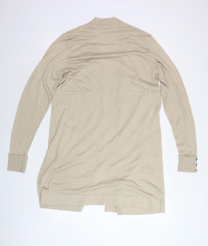 Wallis Beige Unisex Cardigan - M, V-Neck, Button, Autumn
