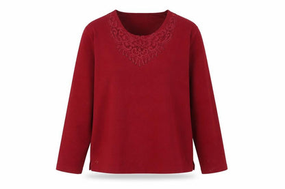 Womens UK Size M Isle Red Pullover Jumper