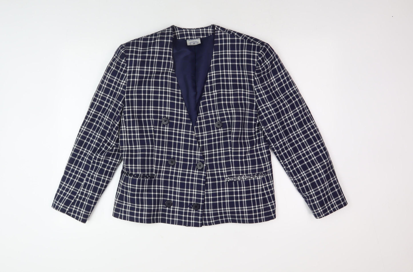 Eastex Women's Blue Plaid Blazer Size 12
