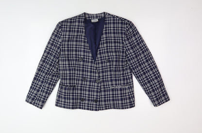 Eastex Women's Blue Plaid Blazer Size 12