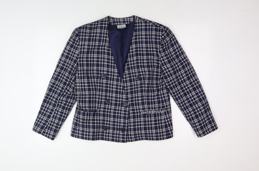 Eastex Women's Blue Plaid Blazer Size 12