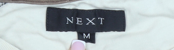 Next Men's Brown V-Neck Graphic T-Shirt, Size M