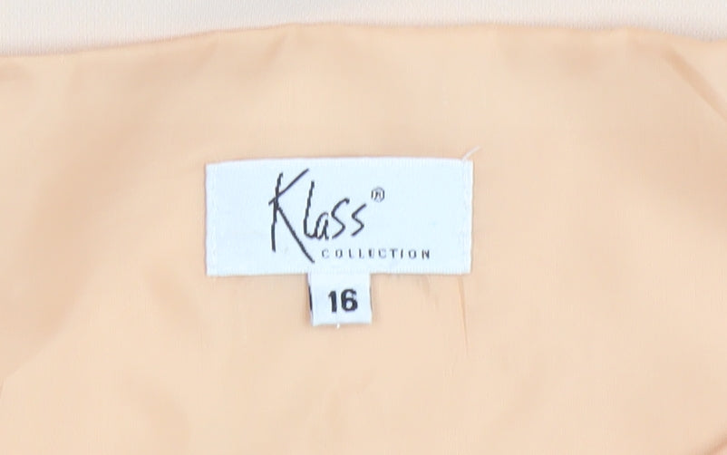 Klass Collection Beige Women's Sleeveless Blouse Size 16