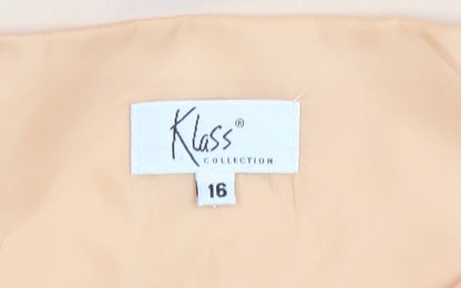 Klass Collection Beige Women's Sleeveless Blouse Size 16