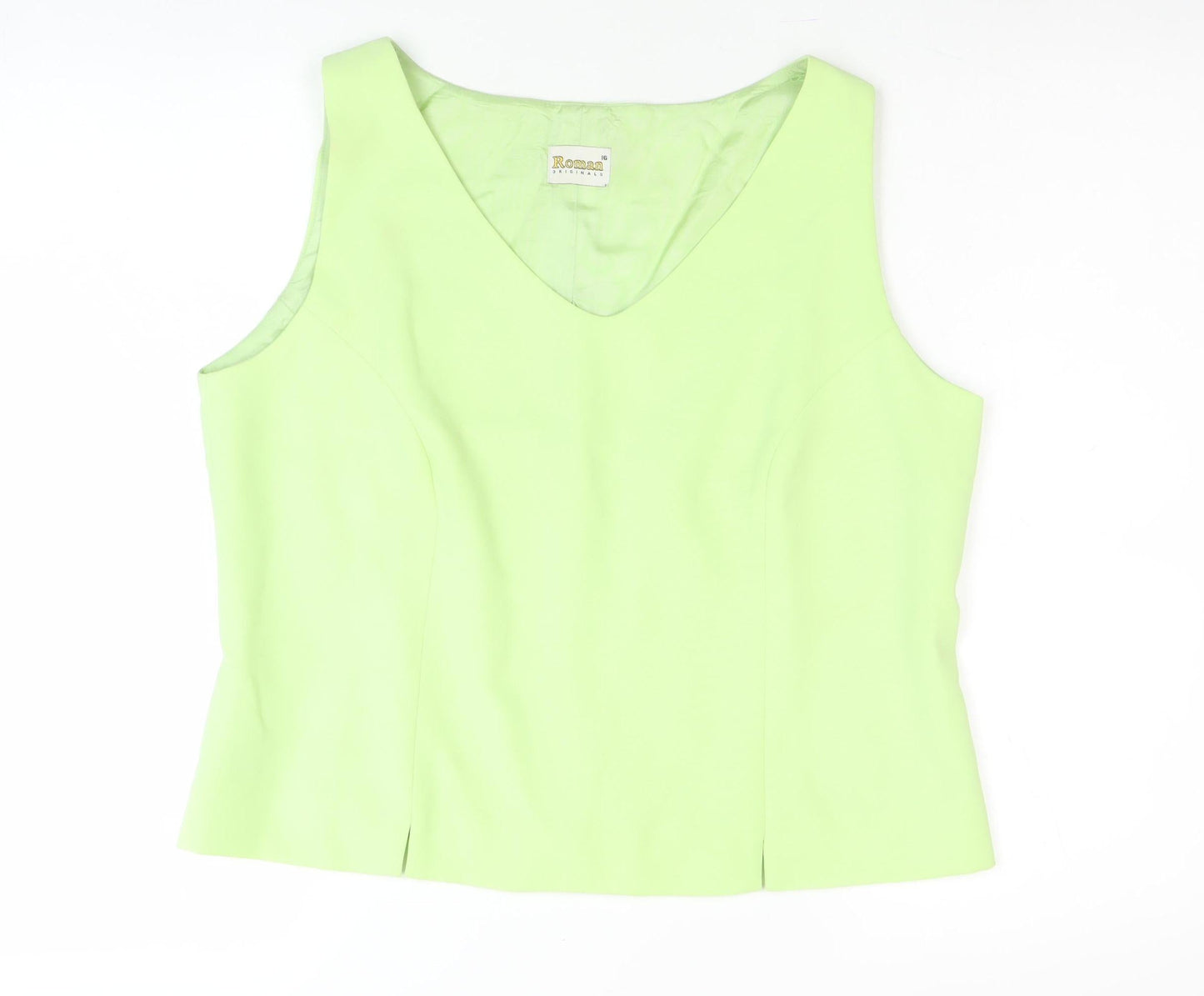 Womens UK Size 16 Roman Originals Green Basic Tank