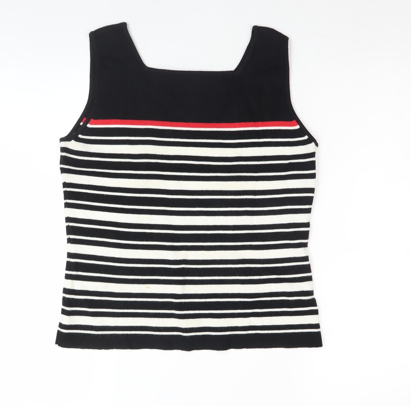 Precis Petite Women's Black Striped Tank Top M