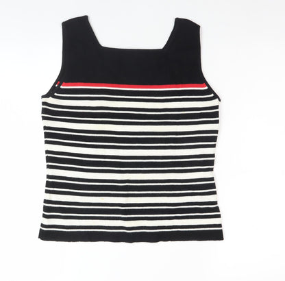 Precis Petite Women's Black Striped Tank Top M