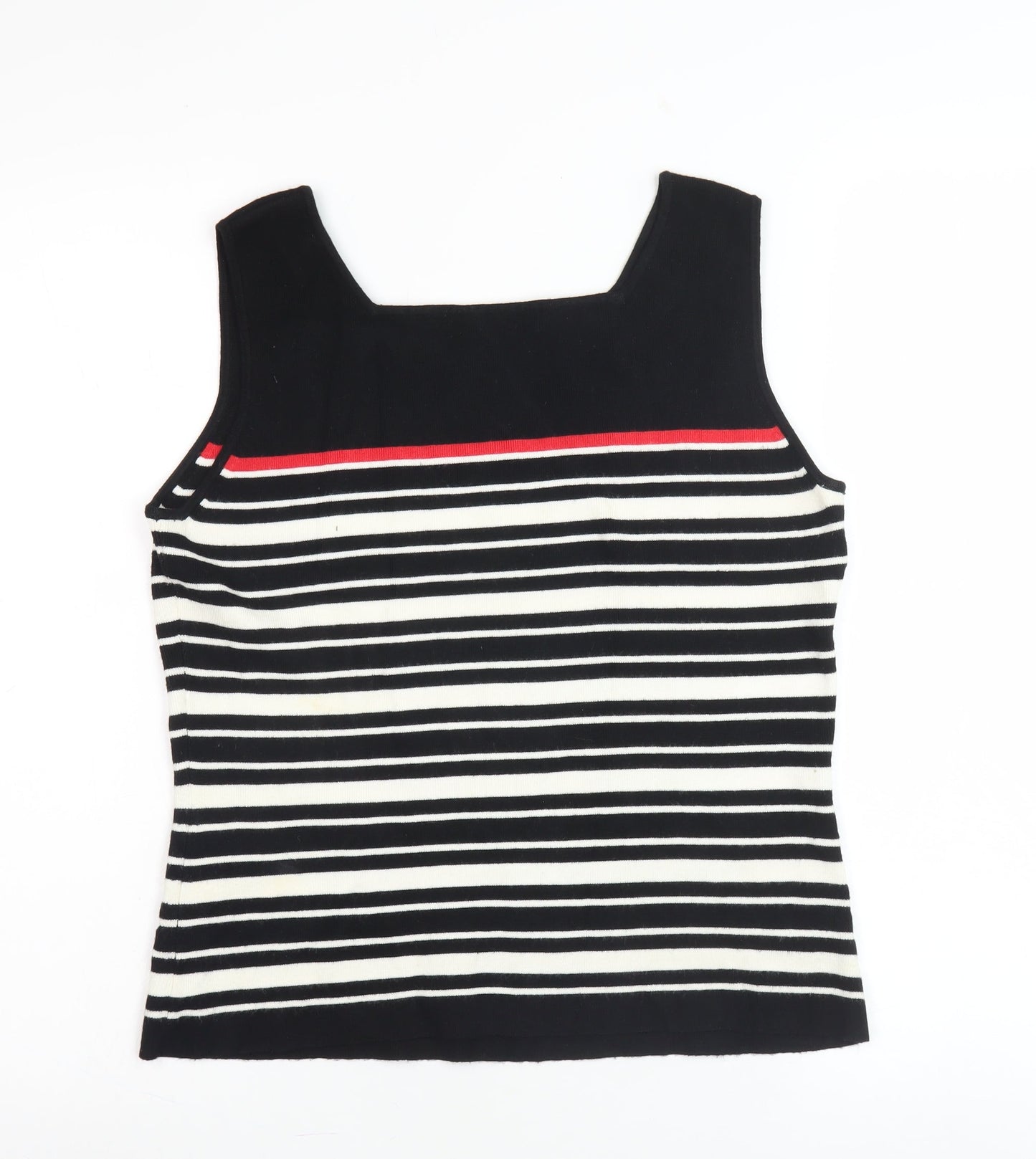 Precis Petite Women's Black Striped Tank Top M