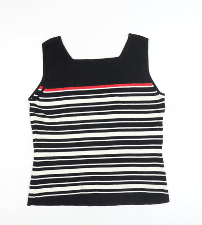 Precis Petite Women's Black Striped Tank Top M