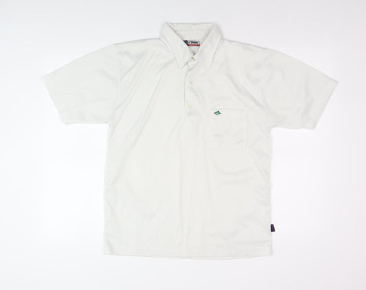 Le Shark Men’s White Polo Shirt Medium Logo Detail