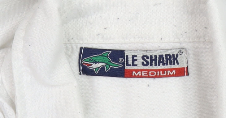 Le Shark Men’s White Polo Shirt Medium Logo Detail