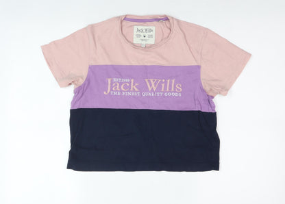 Jack Wills Women's Multicoloured Jersey T-Shirt Size 6