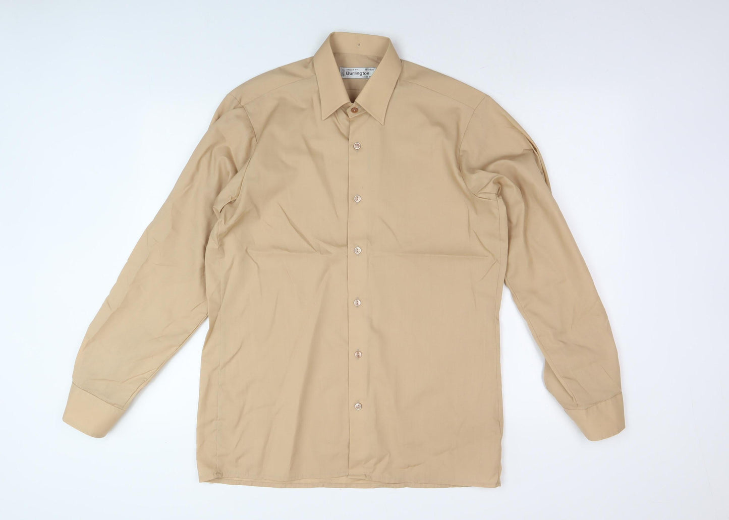 Burlington Men's Beige Long Sleeve Casual Shirt