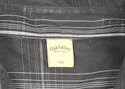 Oak Valley Men's Black Check Short Sleeve Button-Up Shirt