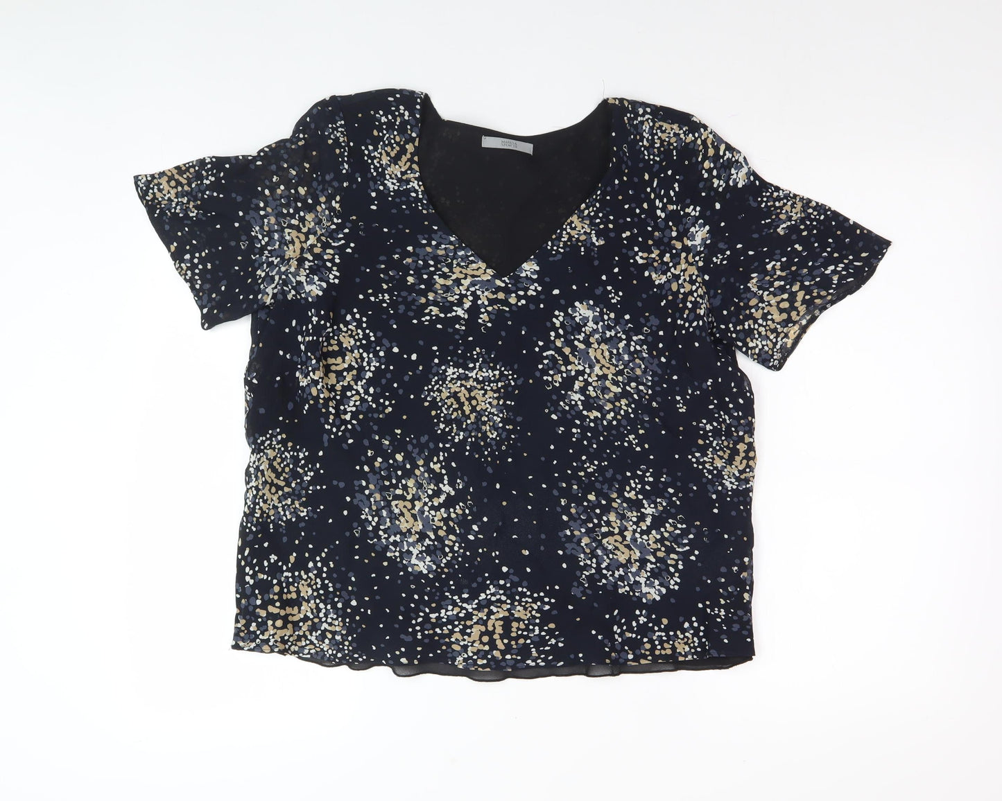 Womens UK Size 14 Marks and Spencer Black Basic Blouse