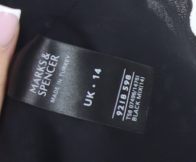 Womens UK Size 14 Marks and Spencer Black Basic Blouse