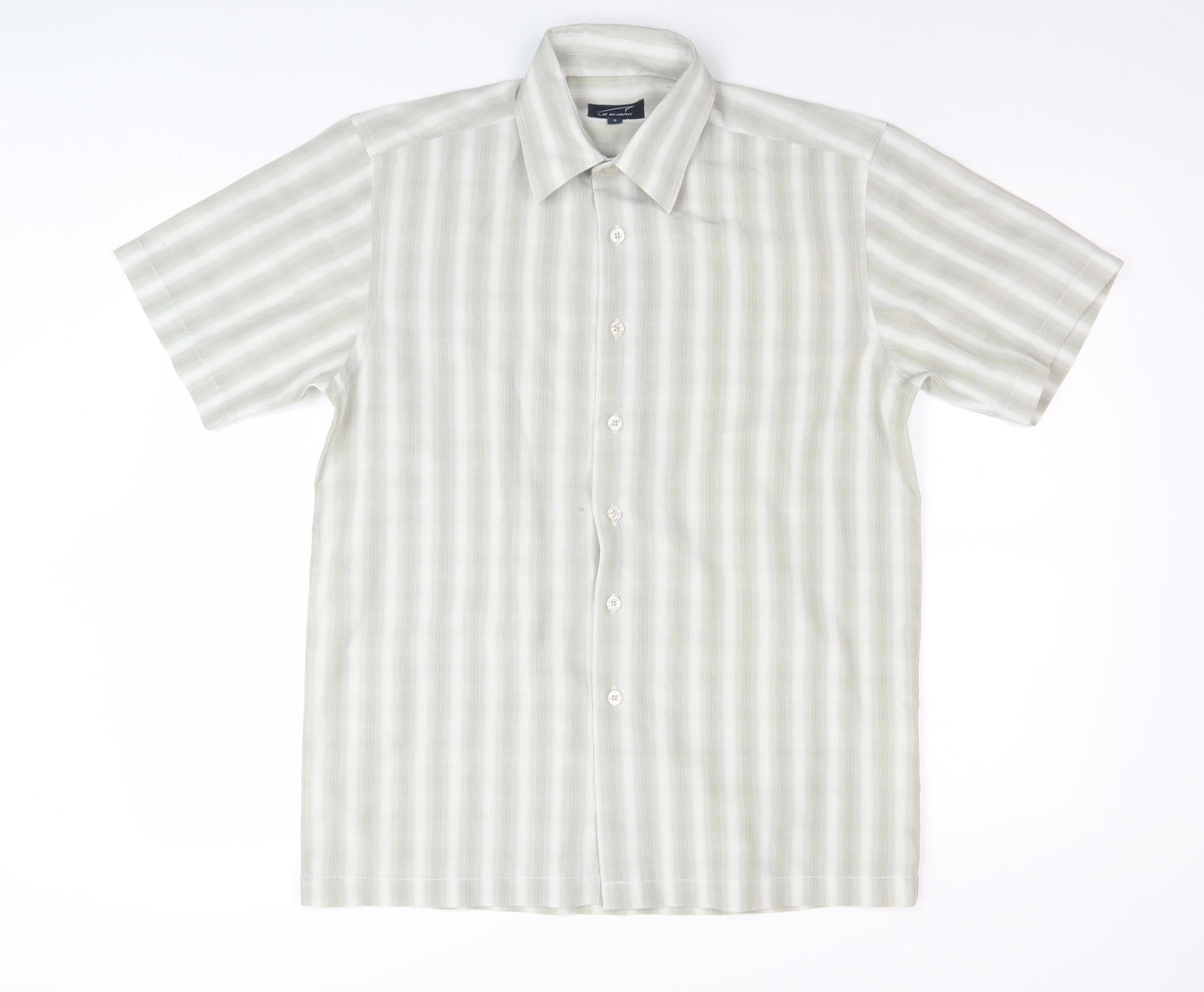 Le Shark Men's Grey Striped Shirt Short Sleeve Size S
