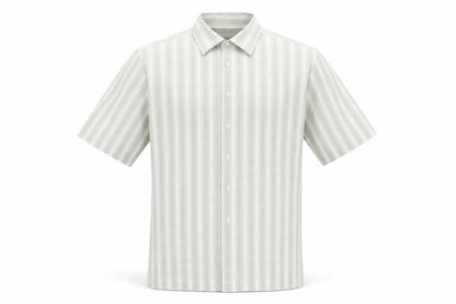 Le Shark Men's Grey Striped Shirt Short Sleeve Size S